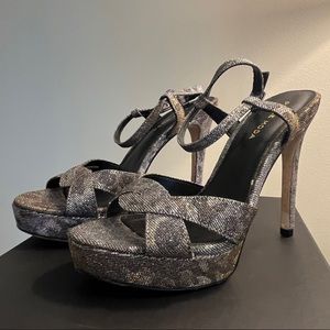 Pelle Moda Leopard Glitter Sandals